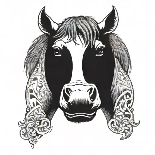 Face Half Horse And Half Cow