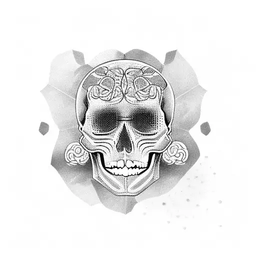 Skull With Intricate Brain Patterns