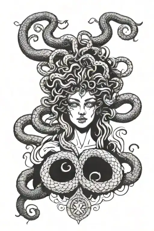 Greek Mythology Creepy Gothic Background Medusa Snakes Church