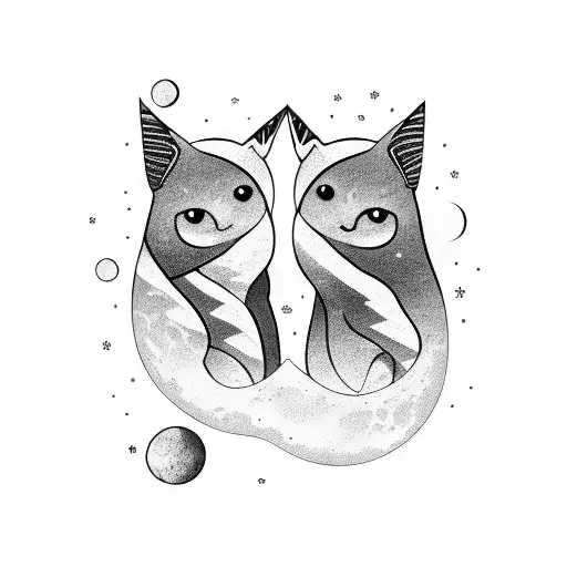 Two Littel Girls Sitting On The Moon