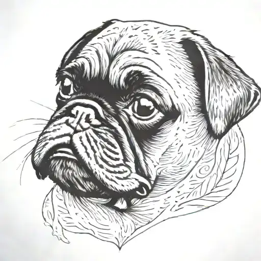 Black Pug Puppy Face