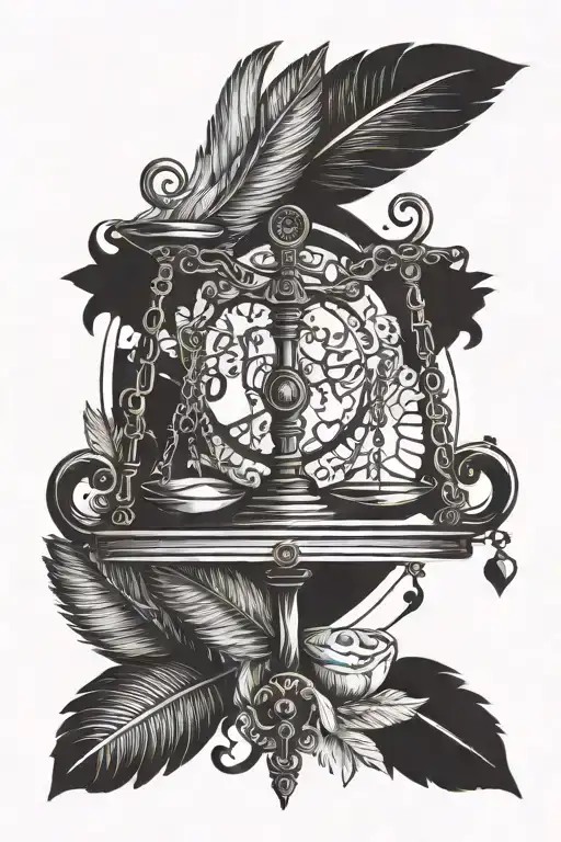 A Balance Scale With A Heart On One Side And A Feather On The Other