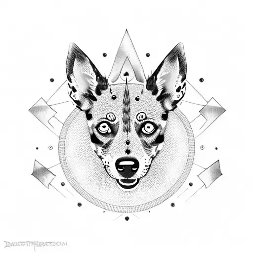 Blue Heeler Dog With Spike Collar