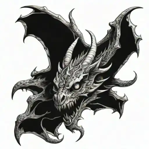 Dragonskull Looking Up Proudly In Fire