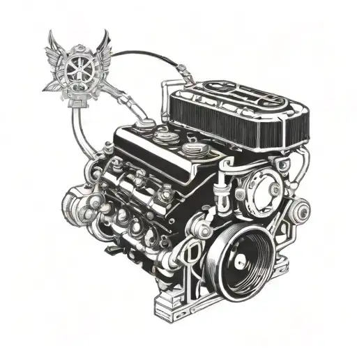 An Austin Mini Car Engine