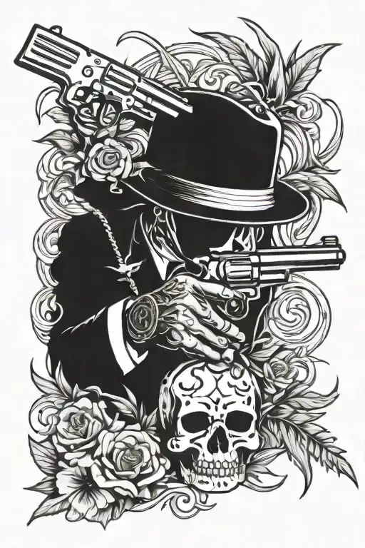 Gangster Money Guns Chicano Death Grass