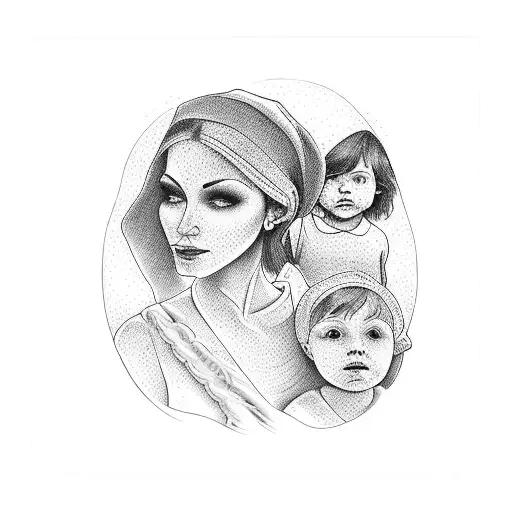 A Mother With Two Children