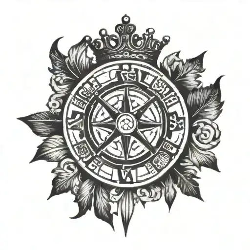 Vegvisir Symbol With Crown
