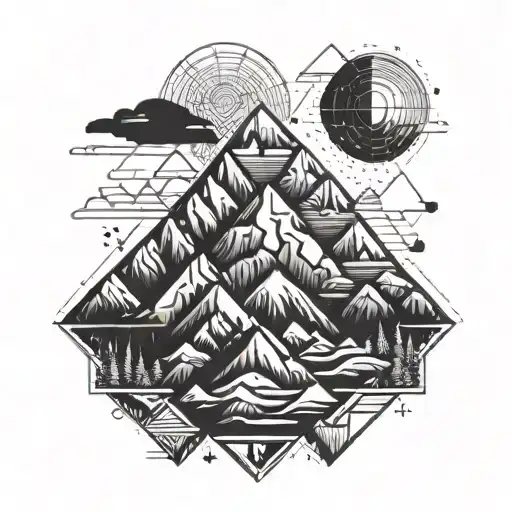 A Geometric Mountain Range With Hidden Psychedelic Patterns