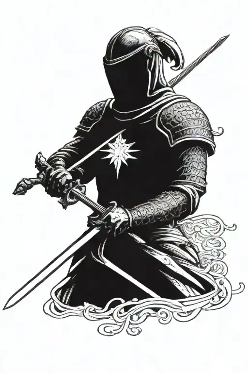 Muslim Knight Holding A Sword