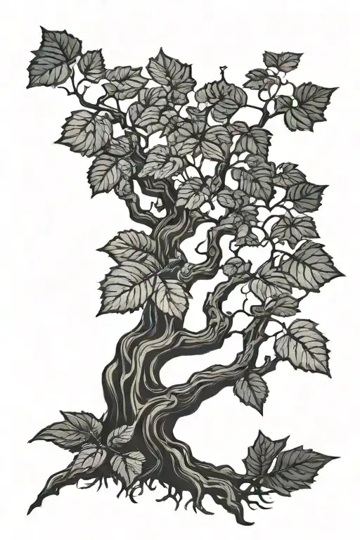 Dead Poison Oak Tree With Shadows Projected