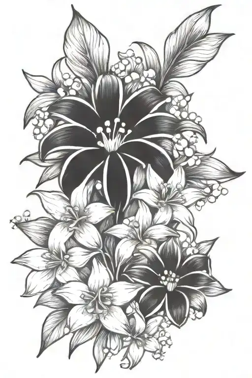 Lily Of The Valley With Daisy And Daffodils