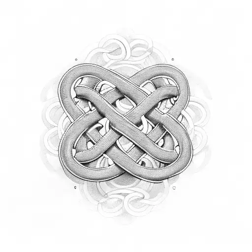 A Blackwork Tattoo Of A Bicycle Chain Forming The Shape Of An Infinity Symbol