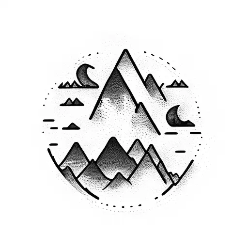 A Mountain Range With Comic Book Characters Hiking Through It