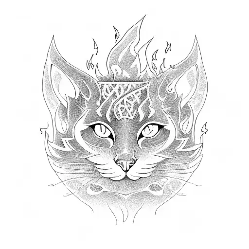 Mountain Cat With Fire And Mint