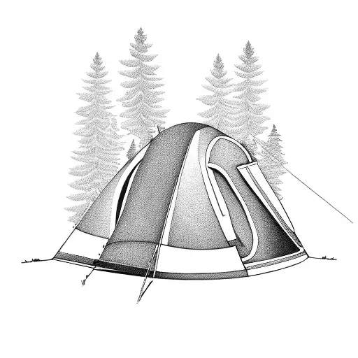 Camping Tent In Forest