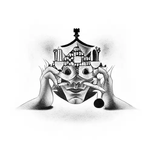 2 Hands 1 Evil And 1 Good Playing Chess