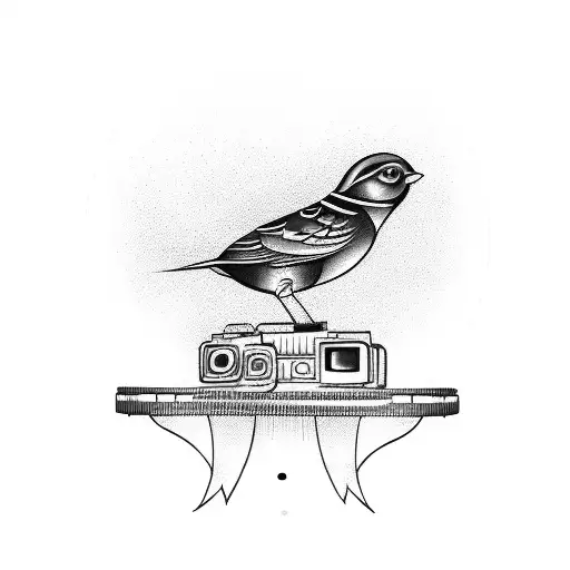 A Bird Perched On A Camera Roll