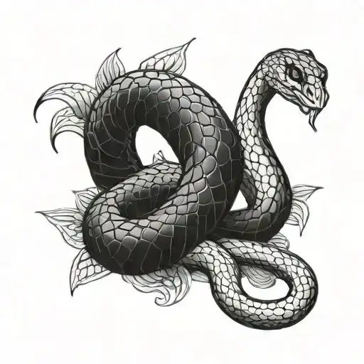 Tattoo Of A Snake With A Small But Unusual And Slightly Creepy Tail
