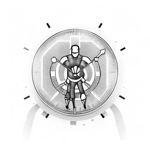 Football Player Surrounded By Clock Gears