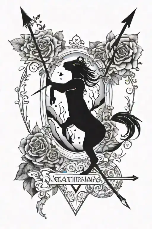 Sagittarius Arrow With Name Of My Daughter Alya And Kia