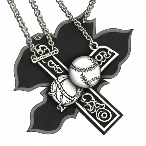 Baseball And Cross Necklace