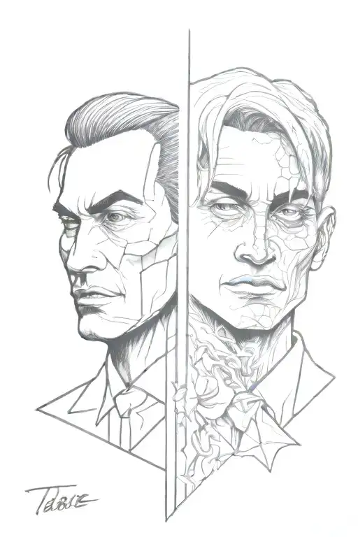 Two Face Monster One Smiling One Crying Teatre Grunge And Dark