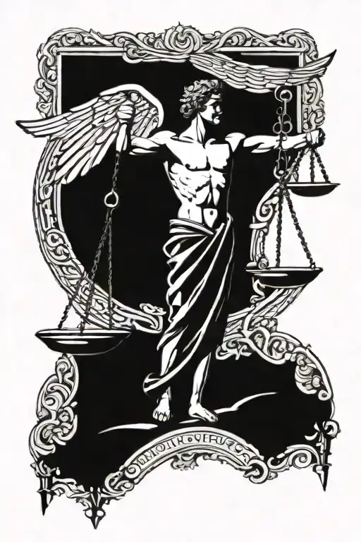 An Accountant Balancing The Scales Of Justice With Greek Symbols In The Background