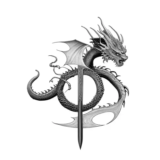 Create A Lord Of The Rings Sword With The Dragon Smaug Wrapped Around It Long To Go On My Forearm