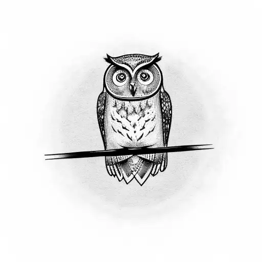 An Owl Perched On A Musical Staff With Notes Floating Around It