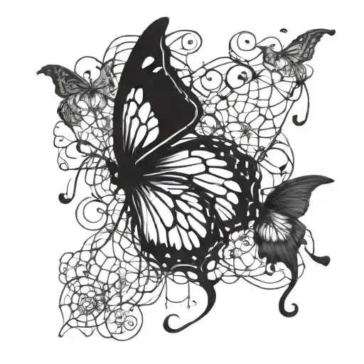 Design A Tattoo For Me Which Is Basicaly A Butterfly But Is Made Up Of Spider Webs