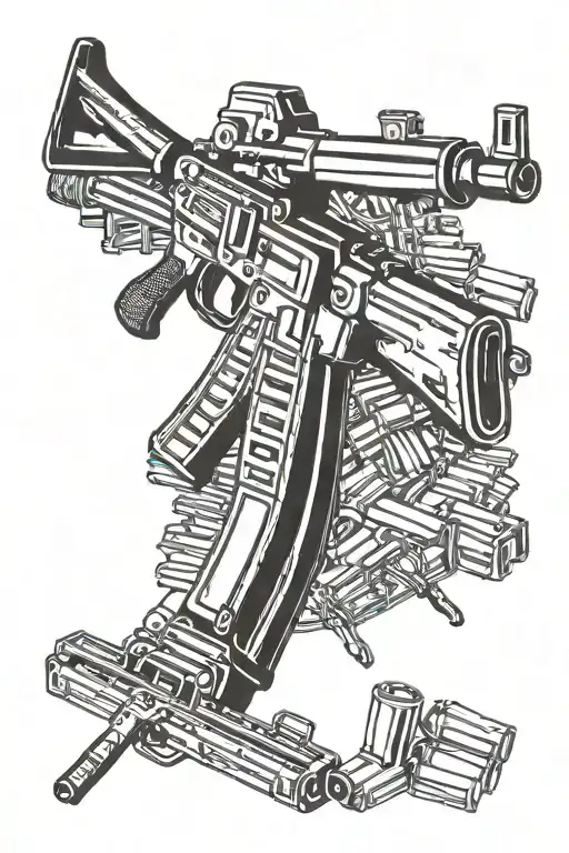 Rpk Machine Gun With Ammo Cans