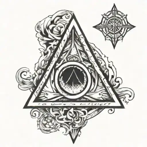 Symbol Of The Deathly Hallows With A Specially Highlighted Symbol Of Immortality