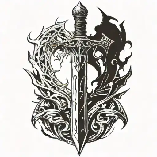 Shattered Sword With Reflections In The Splinters