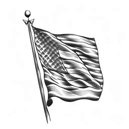 Camping With American Flag