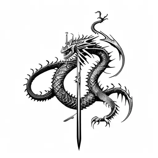Create A Lord Of The Rings Sword With The Dragon Smaug Wrapped Around It Long To Go On My Forearm