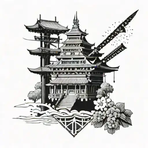 Combine Iconic Landmarks Of Los Angeles With Traditional Japanese Samurai Armor Elements