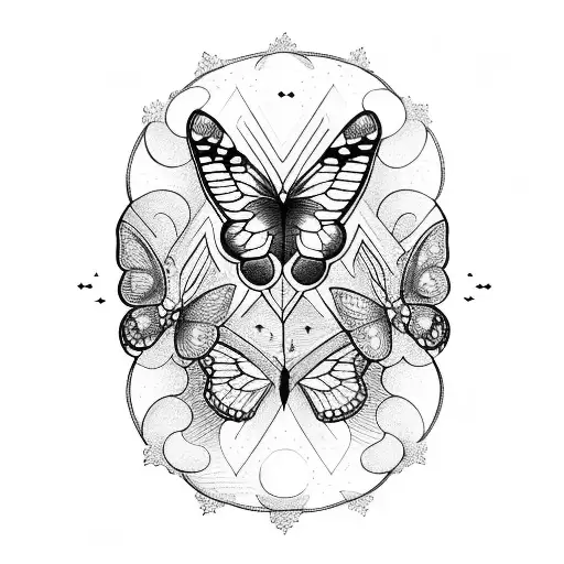 Hourglass With Butterflies And Stairway