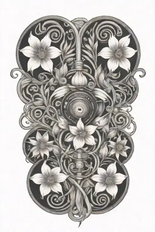 Conceptual Double Helix Daffodil Camera Lens Family Artist Paintbrush