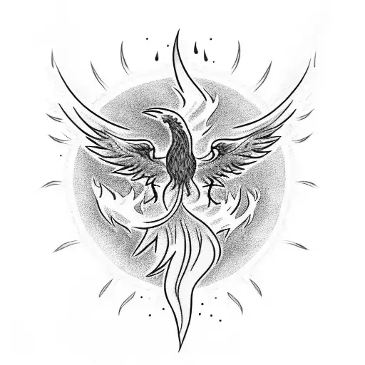 A Phoenix Engulfed In Flames