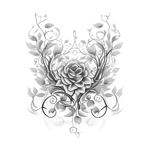 A Music Staff With Notes Transforming Into A Delicate Floral Vine