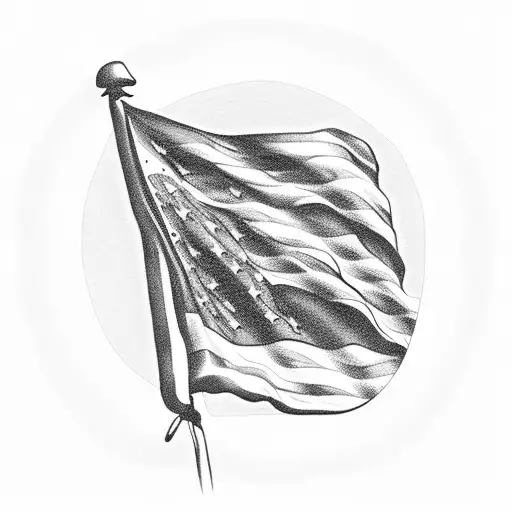 Camping With American Flag