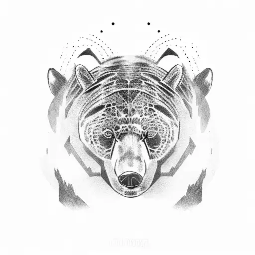 A Majestic Bear And Leopard Standing Side By Side In A Powerful Pose