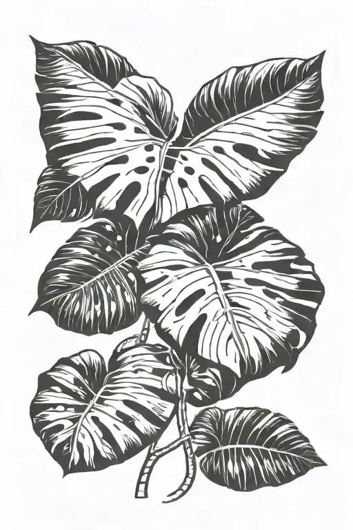 Tiki Monstera Leaf Transforming