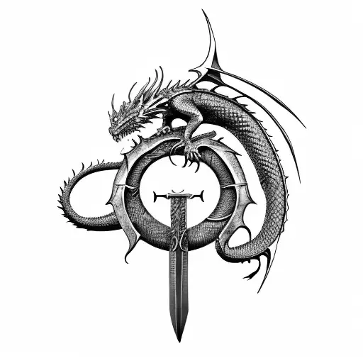 Create A Lord Of The Rings Sword With The Dragon Smaug Wrapped Around It