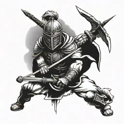 Warrior Fighting Alone