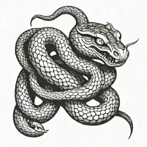 Sinister Snake With Intricate Engraving Patterns