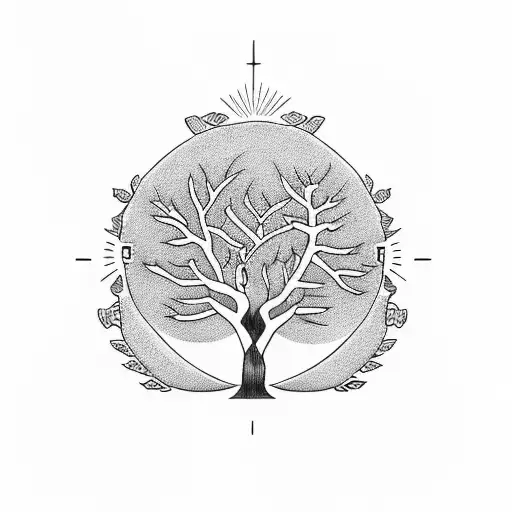 Family Tree With Grandfather As The Central Figure