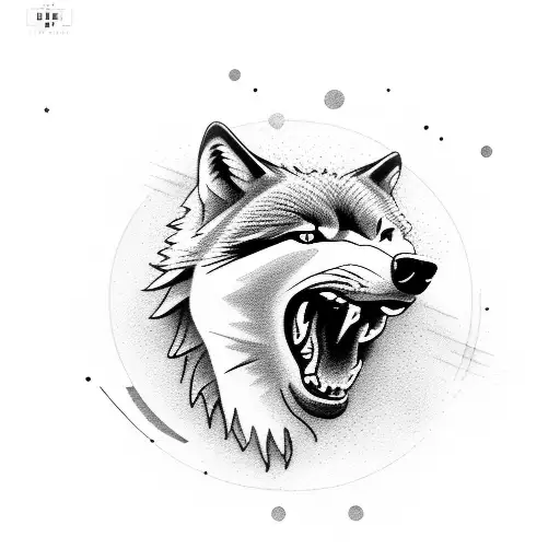 Wolf Howling At A Microphone