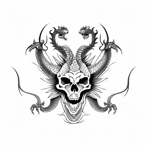 Mandal With Dragon Skull